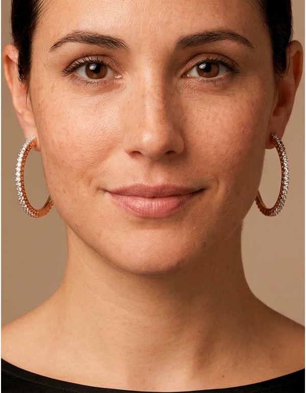 48 Karat Gold Plated Natural Crystal Earrings with Rhodium Plated Finish 2