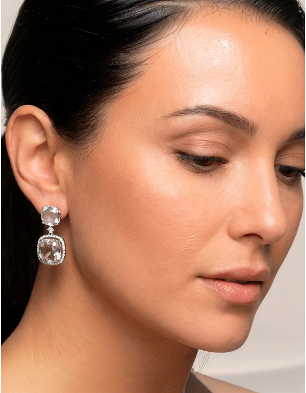 Handcrafted Earrings Rhodium Plated with High Quality... 2