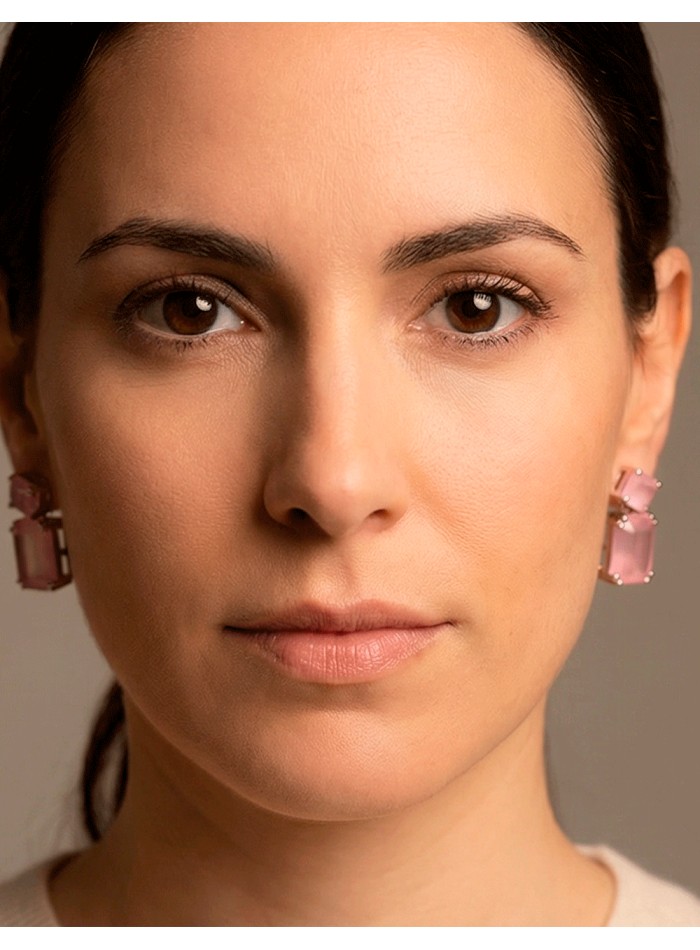 Boucles d'oreilles artisanales plaquées rhodium...