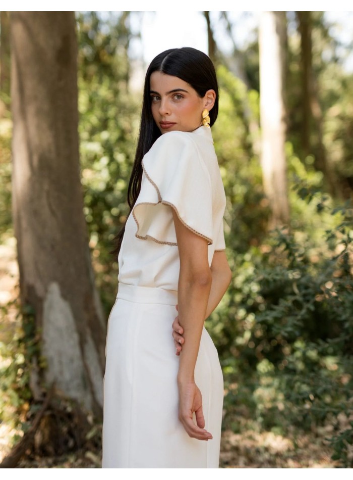 Ensemble midi à col revers jacquard jacquard midi