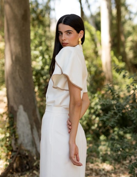 Ensemble midi à col revers jacquard jacquard midi