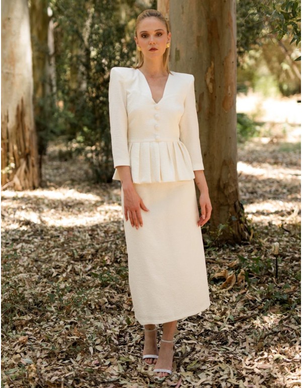 Conjunto dos piezas en tejido jacquard con hombreras...