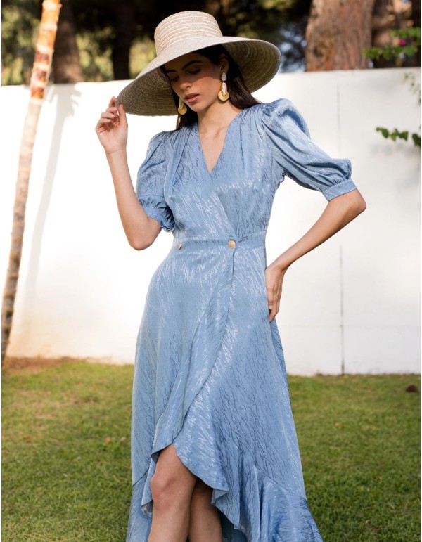 Vestido midi con caída fluida y bajo asimétrico 2