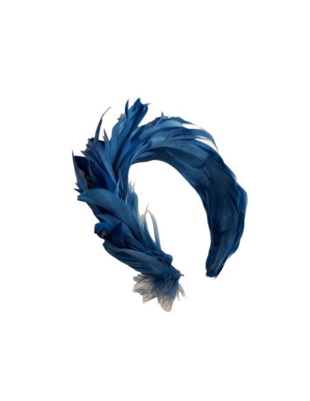 Bandeau d'invité en plumes bleu marine