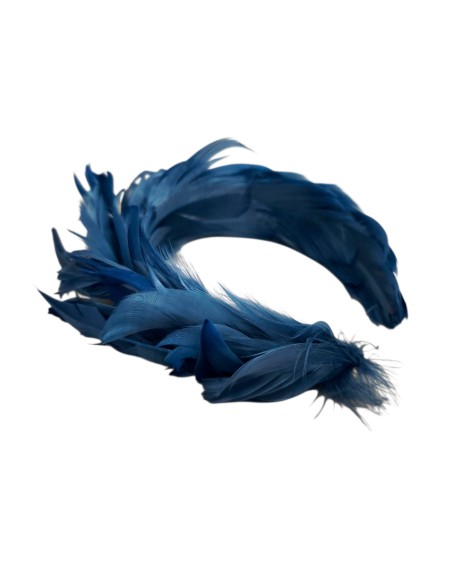 Bandeau d'invité en plumes bleu marine