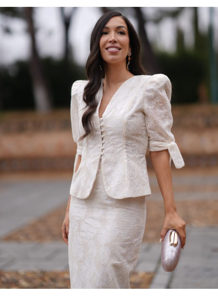 Two-piece set with button-down jacket and...