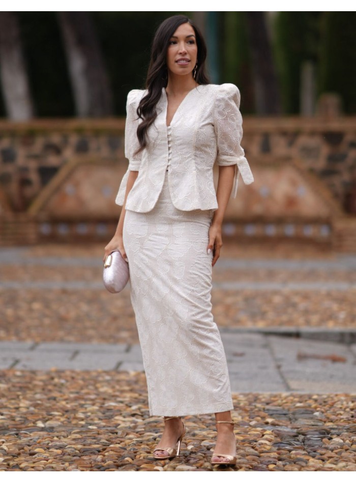 Two-piece set with button-down jacket and...