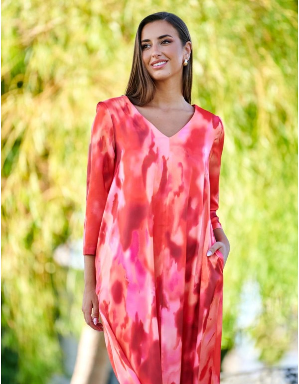 Vestido midi de tejido fluido estampado para invitada 2