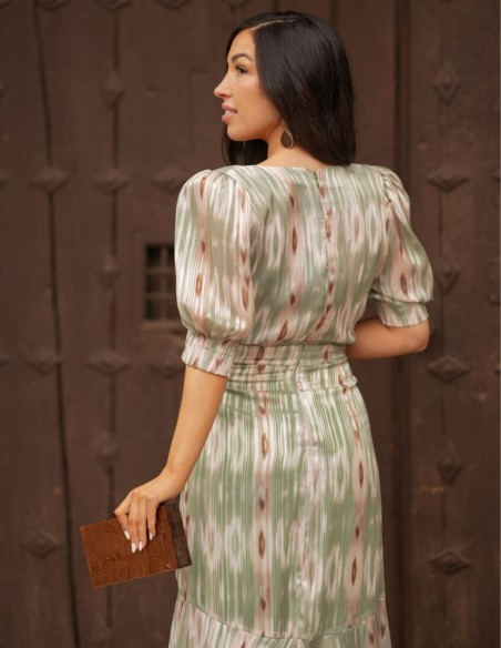 Robe midi au tissu fluide et à l'encolure croisée