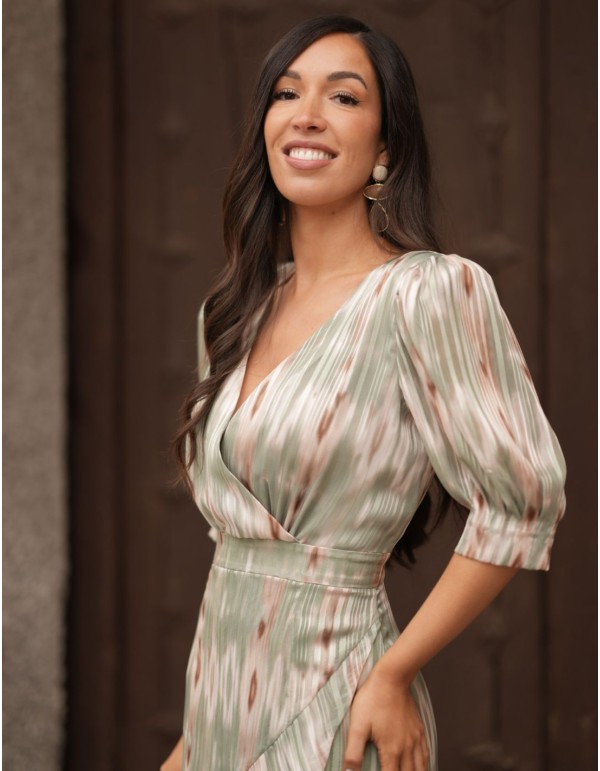 Robe midi au tissu fluide et à l'encolure croisée 2