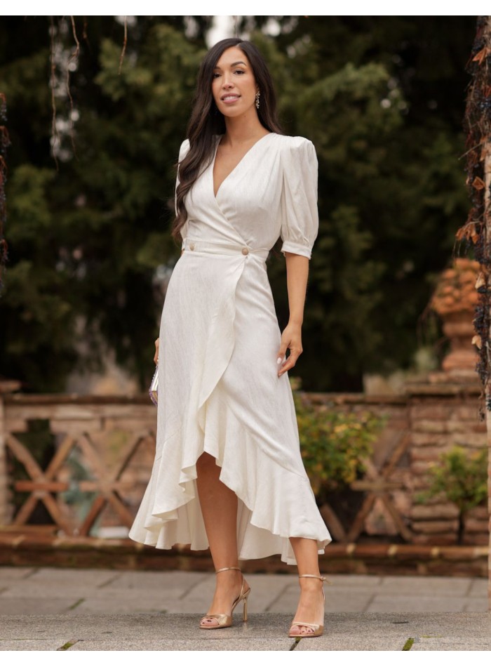 Vestido midi para mama de comunión con escote...