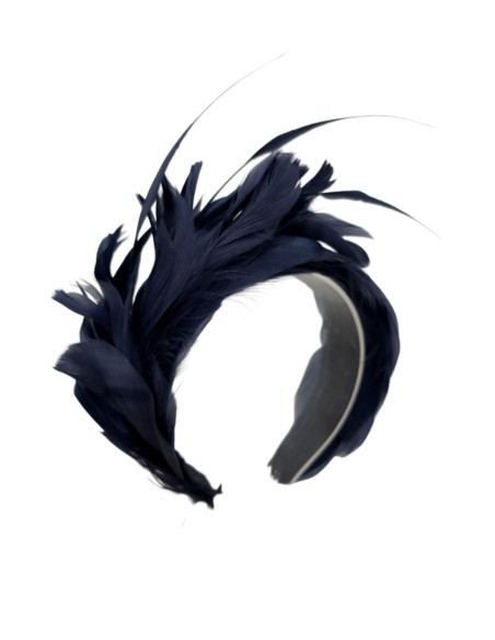 Feather headband for guests in navy color