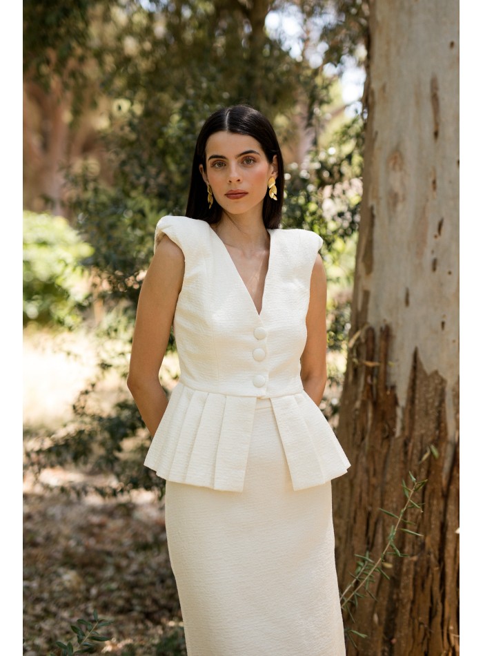 Mother's communion outfit with peplum top and...