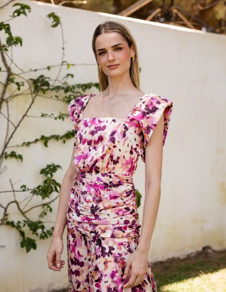 Vestido invitada de boda JANE Flores