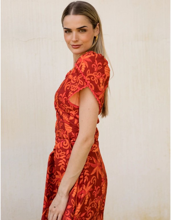 Two-piece set made of linen with floral print 2