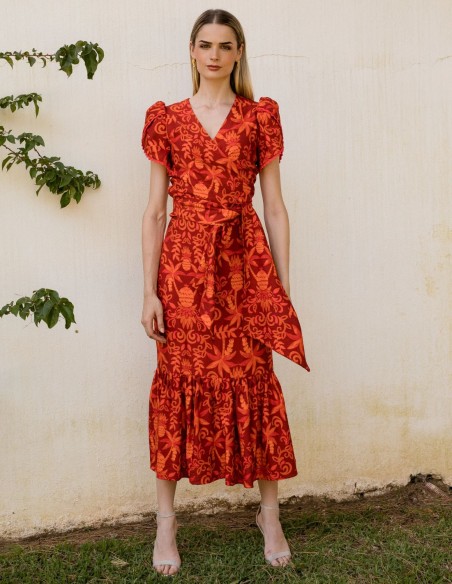 Conjunto de dos piezas confeccionado en lino con estampado floral