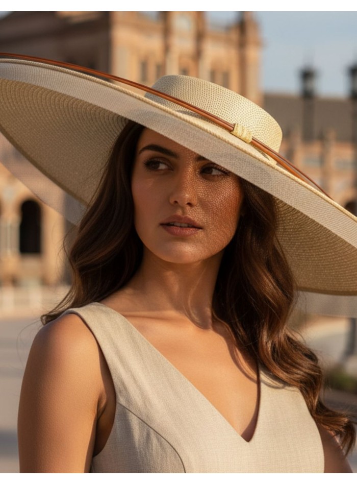 Pamela d'invité beige avec crin et rachis