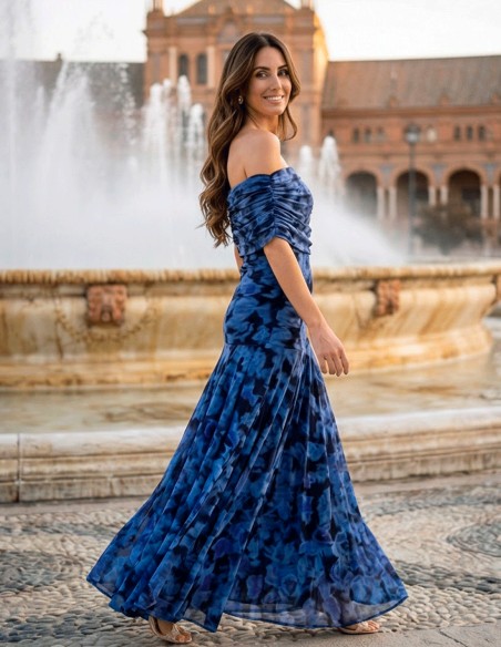 Elegant Blue Long Dress for Weddings and Events