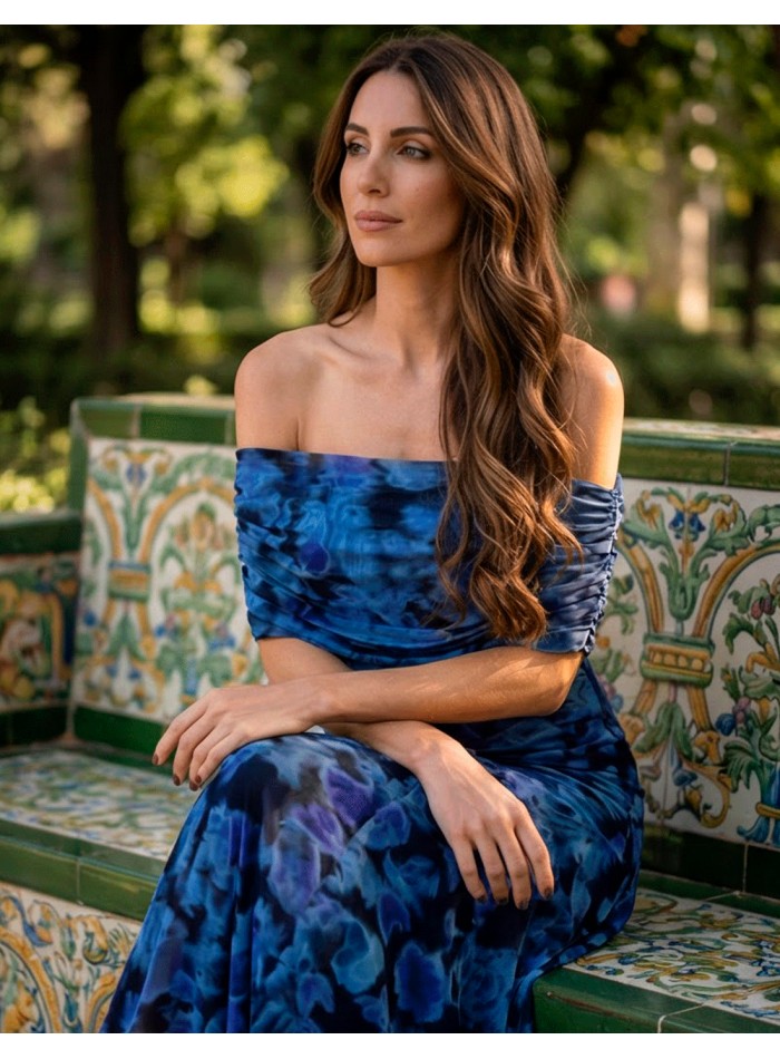 blue maxi dress dor wedding guests