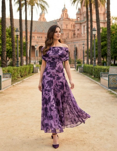 Sophisticated Purple Long Dress for Weddings and Events