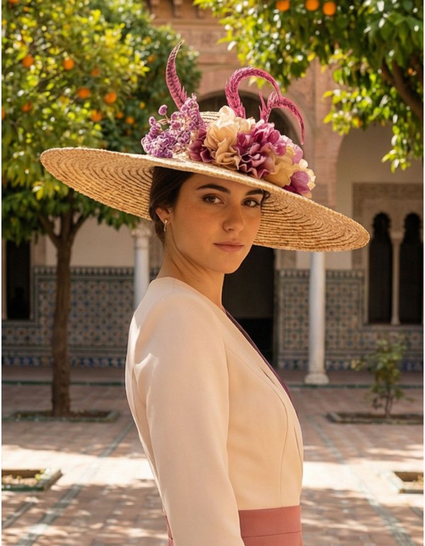 Bougainvillea raffia pamela with flower and feather... 2