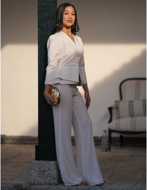 Ensemble deux pièces avec veste en jacquard et pantalon... 2