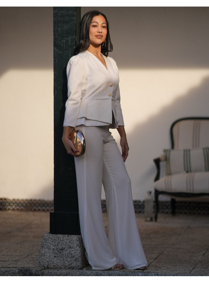 Conjunto de dos piezas con chaqueta de jacquard...