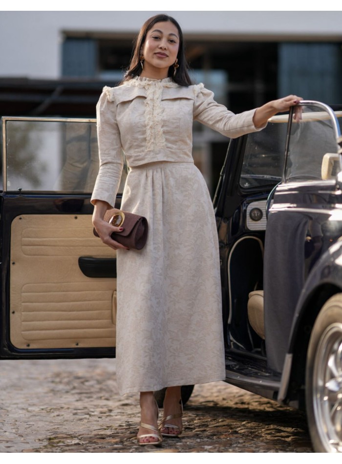 Ensemble deux pièces en jacquard - top et jupe...