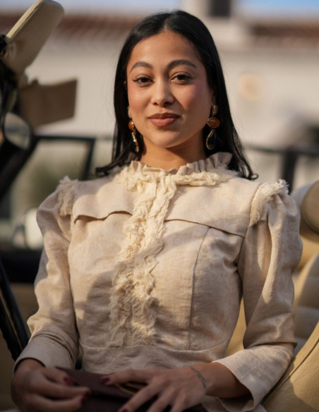 Ensemble deux pièces en jacquard - top et jupe en maille jacquard