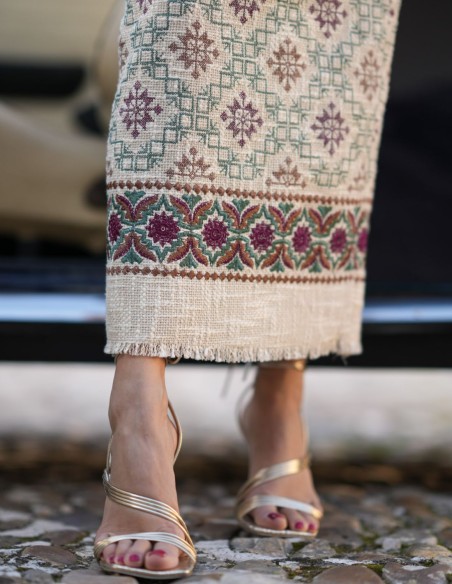 Ensemble pour invités en tissu rustique à imprimé géométrique