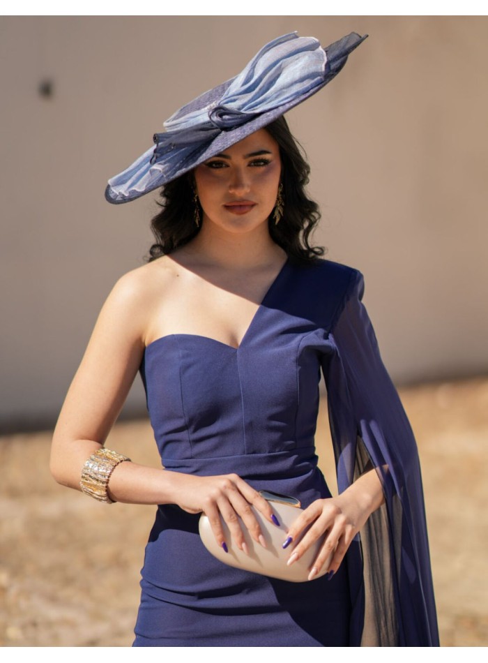 Vestido azul marino midi