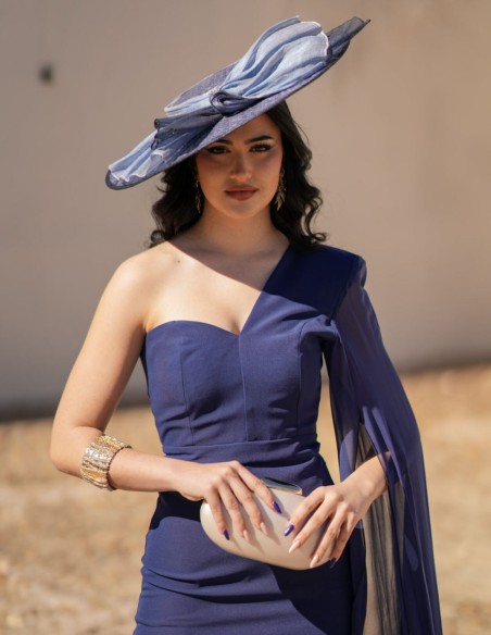 Vestido azul marino midi