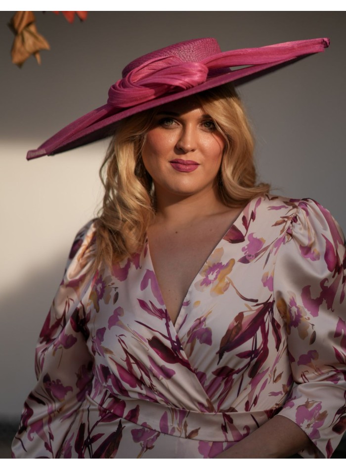 Printed midi dress with fringed hemline