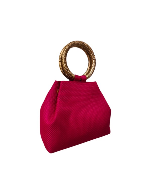 Buganvilla jute handbag with maxi rings 2