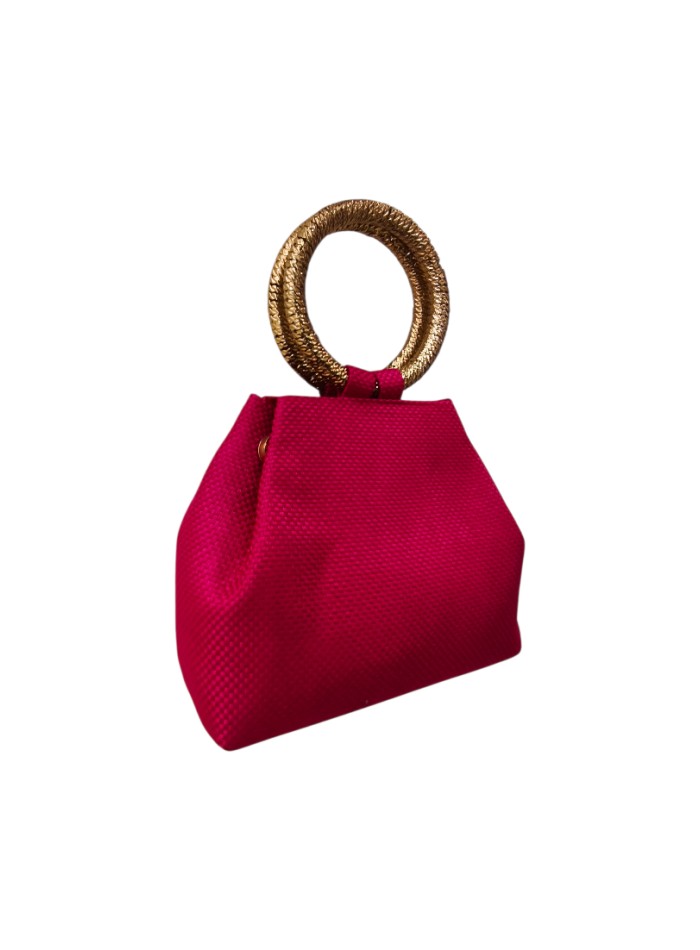 Buganvilla jute handbag with maxi rings