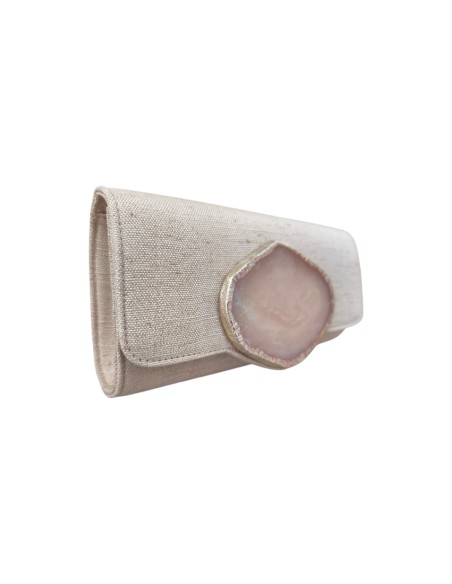 Cartera de yute para invitada color crudo