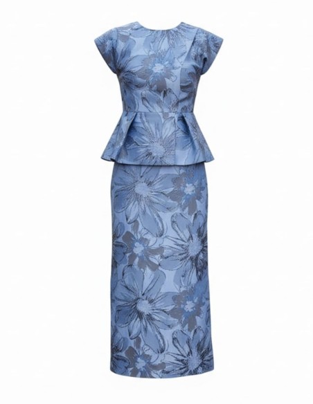 Jupe midi à coupe droite avec imprimé floral