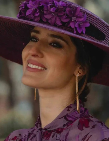 Detachable earrings with stones and chain fringe