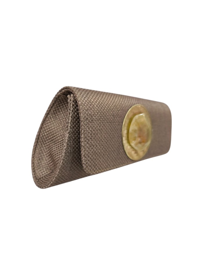 Brown jute guest handbag