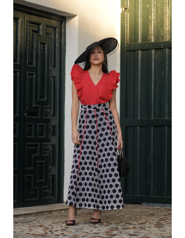 Tenue d'invité avec jupe guipure et jupe à volants 2