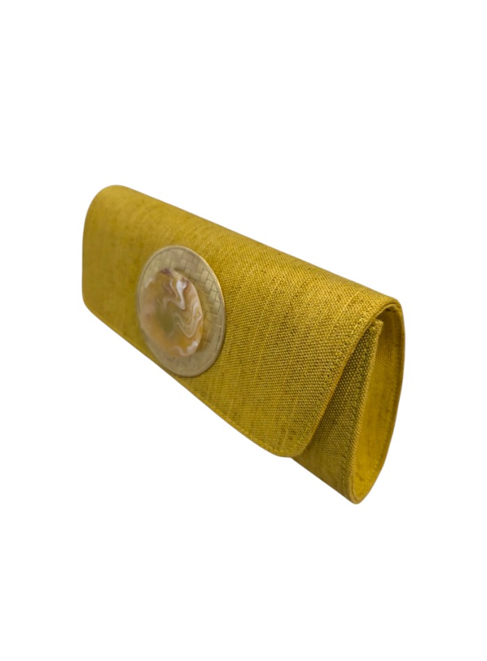 Portefeuille en jute avec pierre naturelle