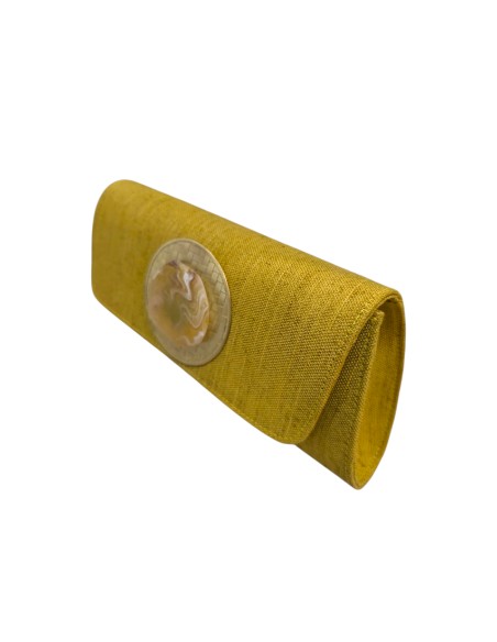 Portefeuille en jute avec pierre naturelle