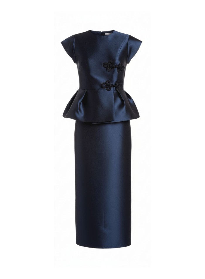 Jacket with ruffles at the waist and oriental...