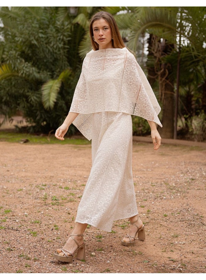 Square white lace shawl