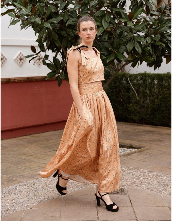 Top de tirantes con lazada y estampado 2