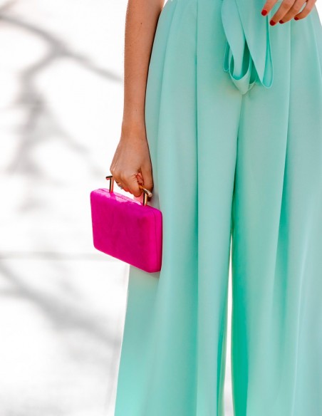 Fuchsia suede effect party bag - Invitada perfecta Lauren Lynn London Accessories - 2