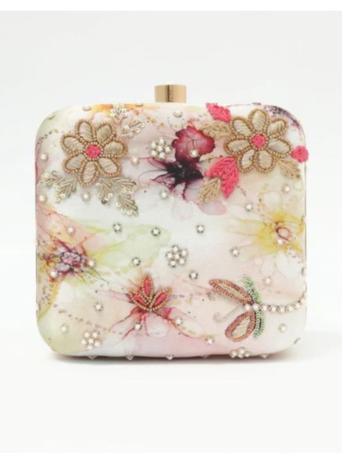 Sac d'invité de couleur beige avec broderie et...