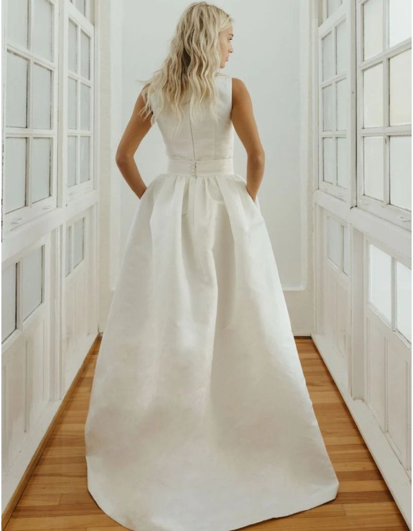 Ensemble nuptial trois pièces blanc cassé 2