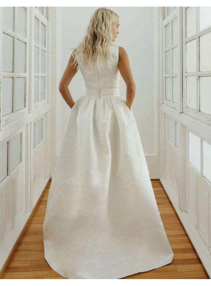 Ensemble nuptial trois pièces blanc cassé