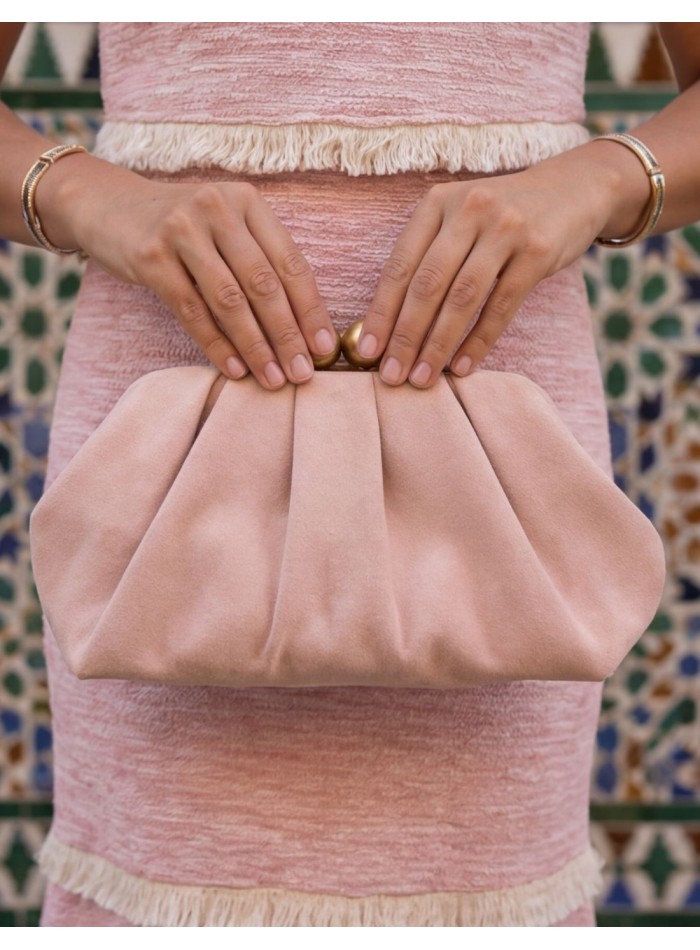 Sac à main en daim rose pâle pour invités